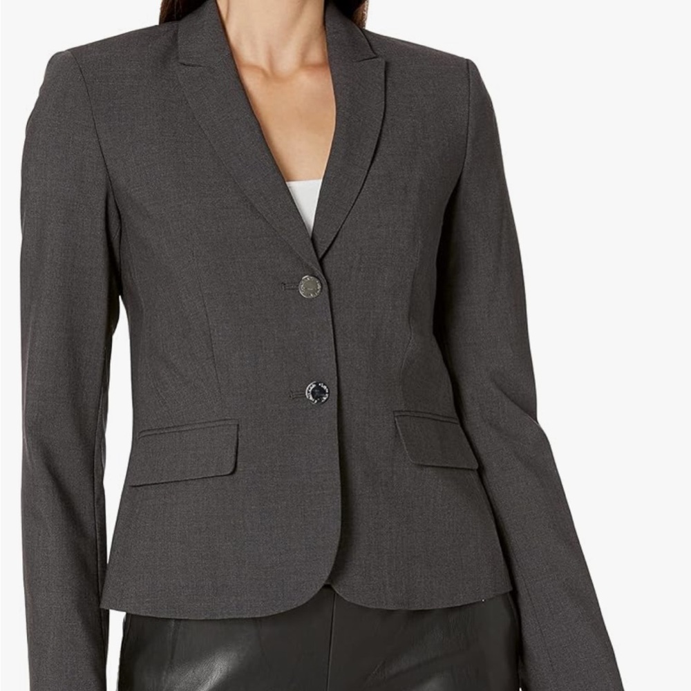 Chic Calvin Klein Charcoal Gray Blazer